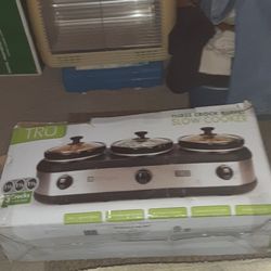 TRU 3 CROCK BUFFET SLOW COOKER
