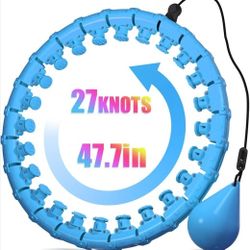 Adjustable Weighted Hula Infinity Fitness Hoop - 27 Detachable Knots 47.7"