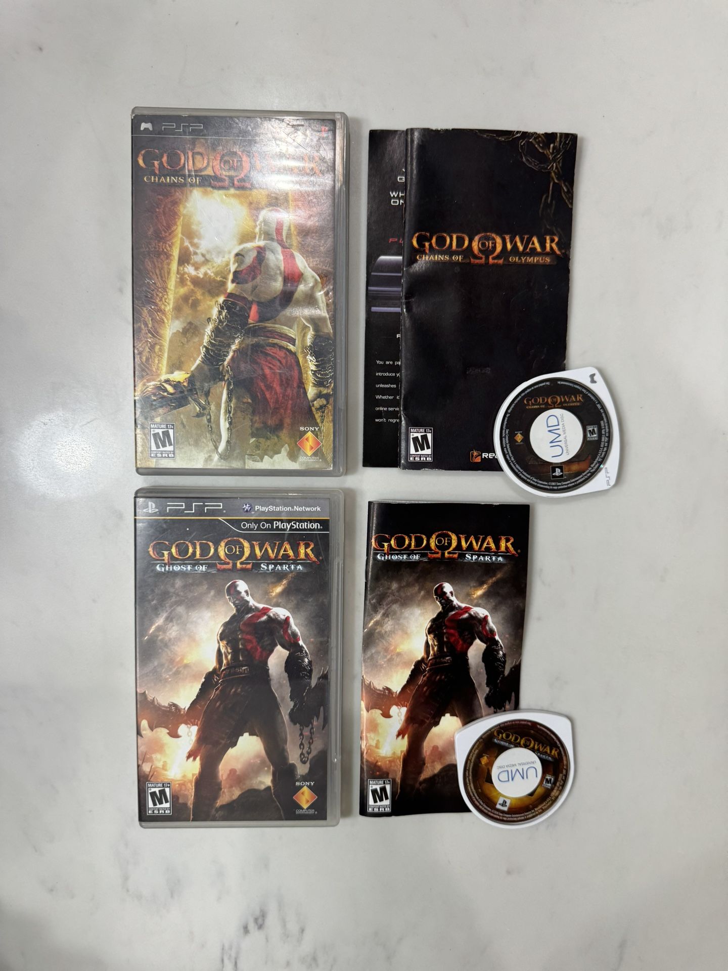 God of War Chains of Olympus & Ghost of Sparta BUNDLE for Sony PSP