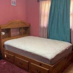 Full Side Bed With Like New Mattress