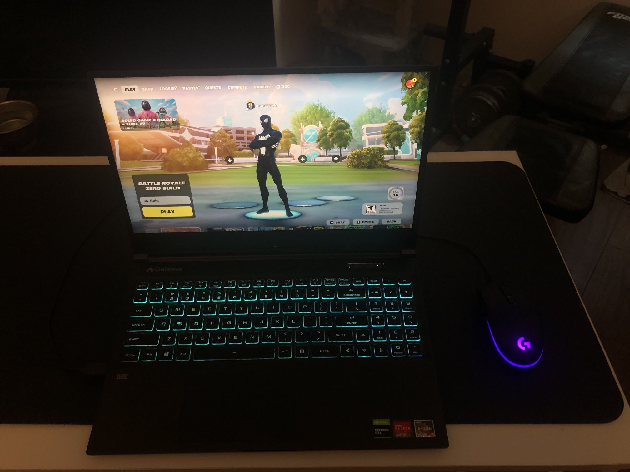 Gateway Gaming Laptop w/ Logitech Gaming Mouse