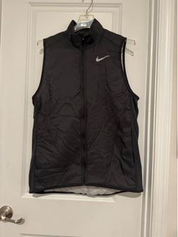 Nike Black Quilted Men’s Athletic Vest with Reflective Swoosh size large