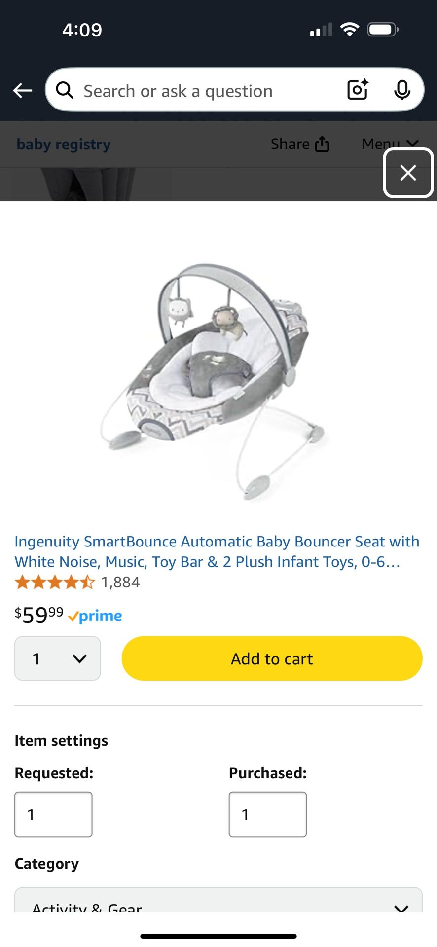 Ingenuity Automatic Baby Bouncer