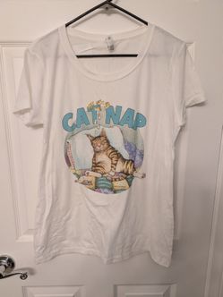 Cat Nap Comfy White Tshirt