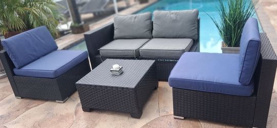 Beautiful😍 Outdoor Furniture Set w cushions & coffee table pool deck spa balcony chairs patio sofa