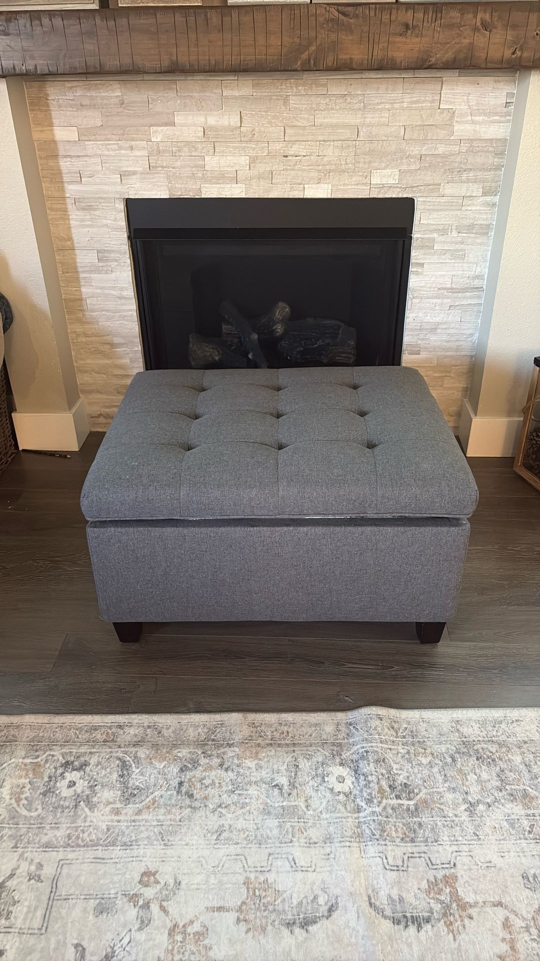 Gray Storage ottoman