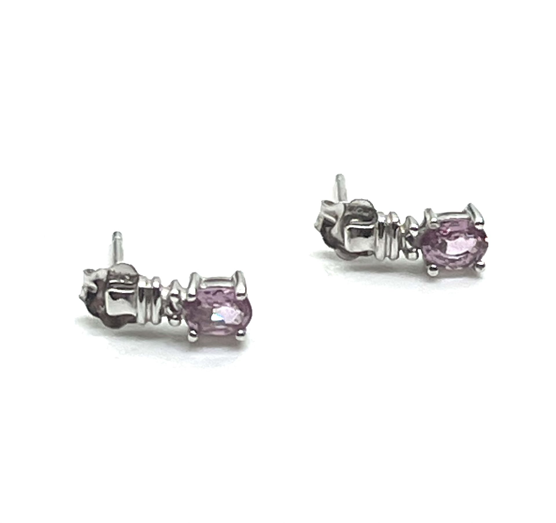 10k White Gold Purple Sapphire Earrings