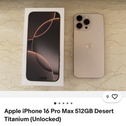 Apple iPhone 16 Pro Max 512 GB Unlocked Excellent Condition 