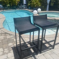 2 Black Outdoor Bar/tiki Bar Stools