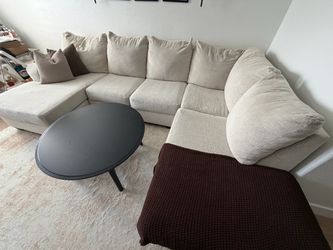 Large Modular U-Shape Double Chaise Couch – Light Beige ($800)
