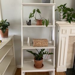 Tall Modern Slanted White Bookshelf 