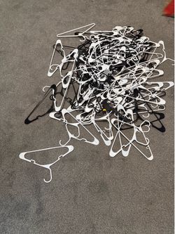 white and black hangers