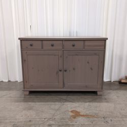 Brown Wood Four-Drawer Two-Door Sideboard
