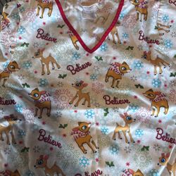 Small Christmas Scrub Top 