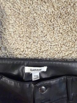 Garage Black Faux Leather Pants XS