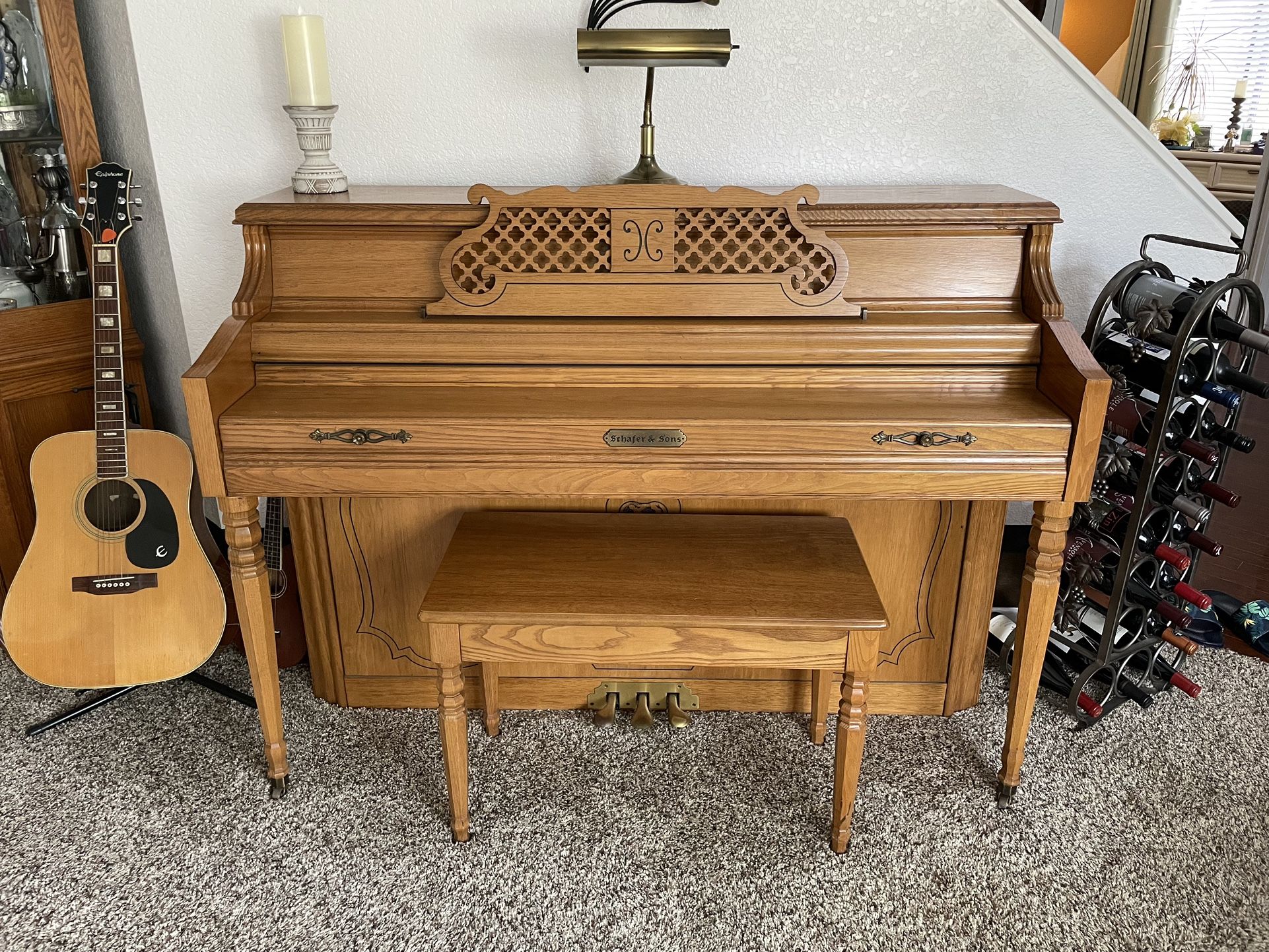 Schafer and top sons upright piano