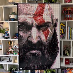 🎨 LEGO Mosaic Art – Kratos from God of War | 10,240 Pieces | 3.3 ft × 2.3 ft