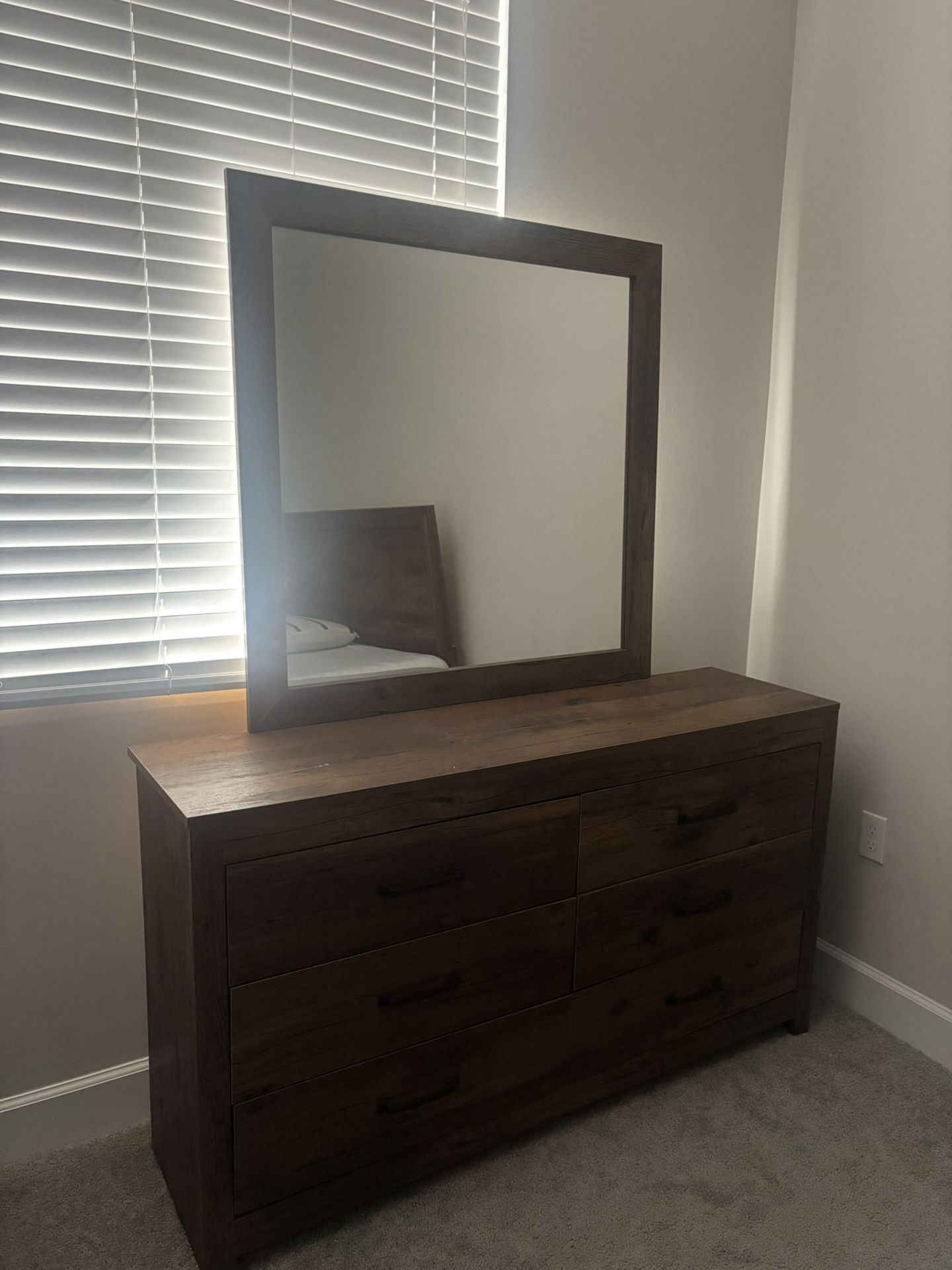 Solid Wood Dresser with Mirror – Price Negotiable