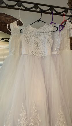White dresses for first communion, wedding, or party size 10