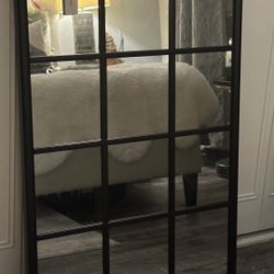 Mullions Mirror Window Black Frame