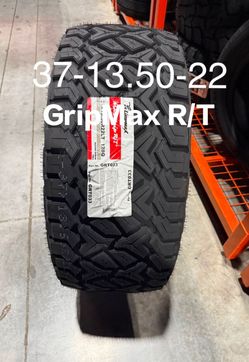 4 New 37X12.50R22 GripMax R/T tires with free Mount & Balance 37-13.50-22