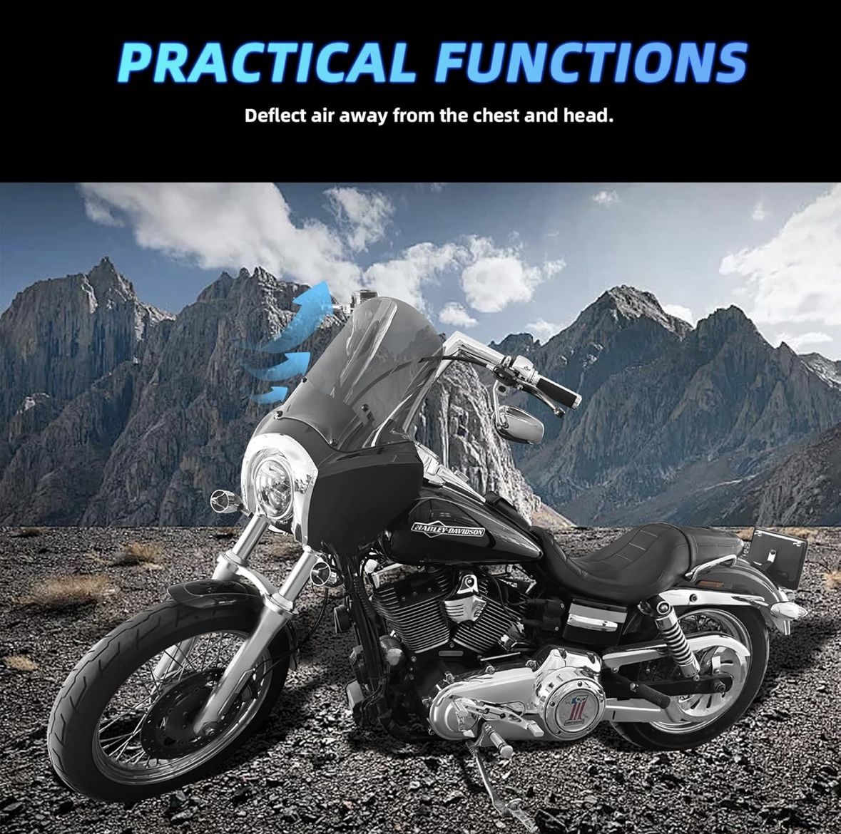 Windshield for Harley Dyna FXDXT T-Sport
