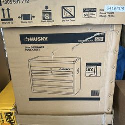 Husky 26” 5 Drawer Top Chest Textured Black