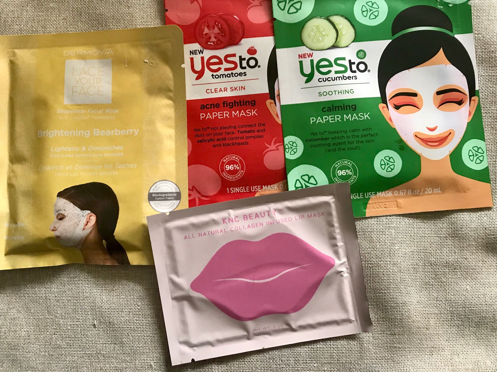 3 face masks and 1 lip mask NEW