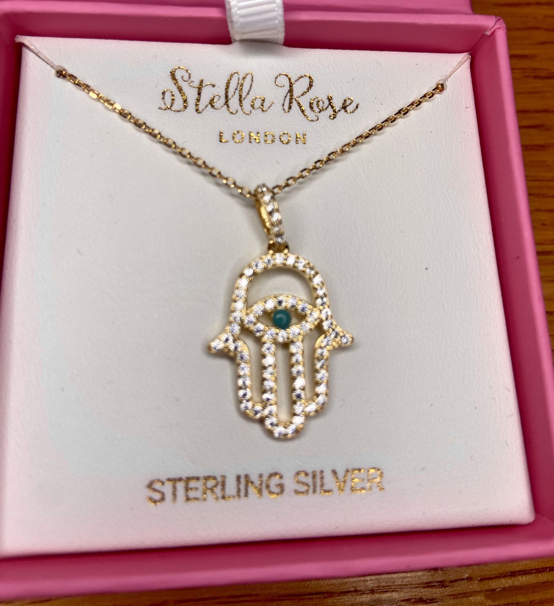 Stella Rose London 925 sterling silver necklace The Hamsa Hand