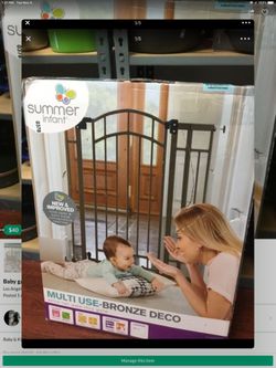 Baby gate or pets 48 inches wide adjustable 36 inches high is new in box