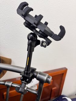 Cell phone holder for motorcycles or bicycles. Heavy duty, custom built Hercules brand. Cell phone holder for motorcycles or bicycles. Heavy duty, cus