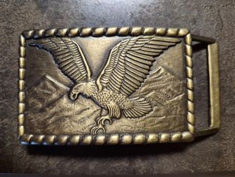 Solid Brass Flying Eagle Belt Buckle