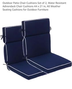 New set of 2 patio chairs cushions