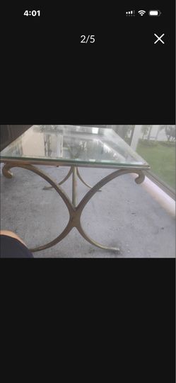 1950” Italian brass / glass coffee table