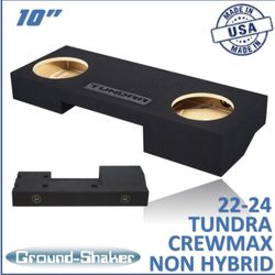 Black 10" Dual Sealed Sub Box, Fits 22-24 Toyota Tundra Crew-Max (Non-Hybrid