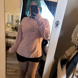 nike baby pink quarter zip💘