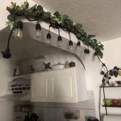 2 Pcs 180CM Artificial Green Vine Fake Eucalyptus Leaves Greenery Garland for Home Room Decor Garden Wedding Decoration Outdoor 