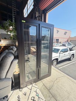 Glass Door Wardrobe Armoire with Drawers.