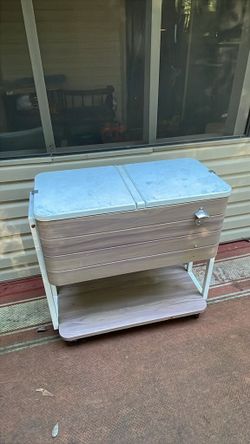 Outdoor Patio Rolling Cooler Cart