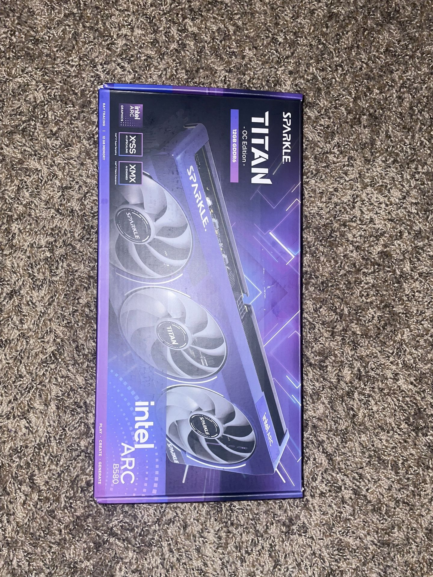 Intel ArcB580 Sparkle OC Edition Graphics Card Plus Accessories