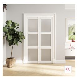 Closet Slider With Glass Inserted 