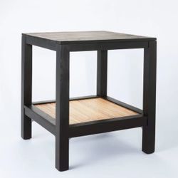 Studio McGee woven rattan end table 