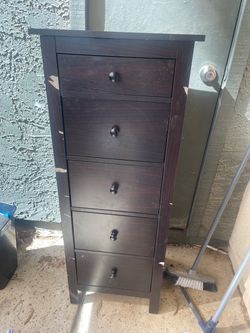 Dark Brown Tall 5-Drawer Dresser