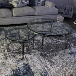 Glass Coffee Table And Side Tables 
