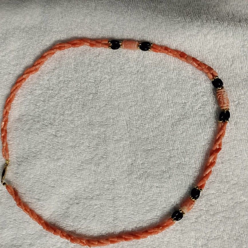 Pink Coral Necklace/ Choker