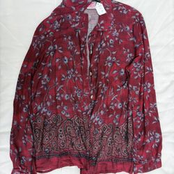 Floral button up shirt and dress(medium)