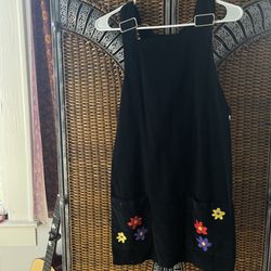 Delia's XS Black Corduroy Overall Dress  
