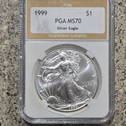 1999 PGA Authentic Silver Eagle, .999 Silver Bullion Coin