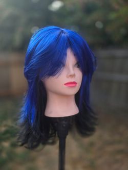 NIOP, New Sepia Wig Collection "Jewel" Mid-Length Synthetic Party Wig (Color: Blue/BLK)