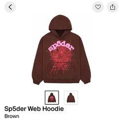 brown Sp5der Web hoodie